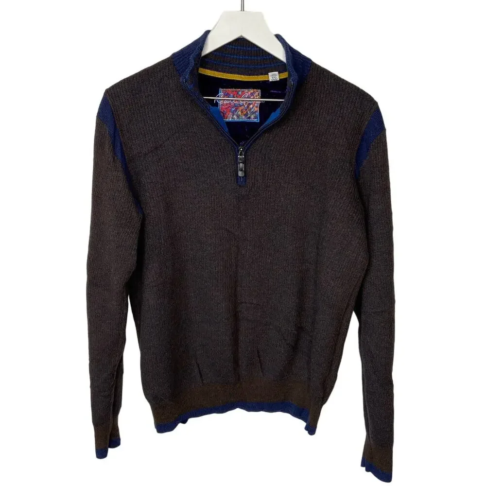 Robert Graham Wool 1/4 Zip Sweater - Men's Size XL